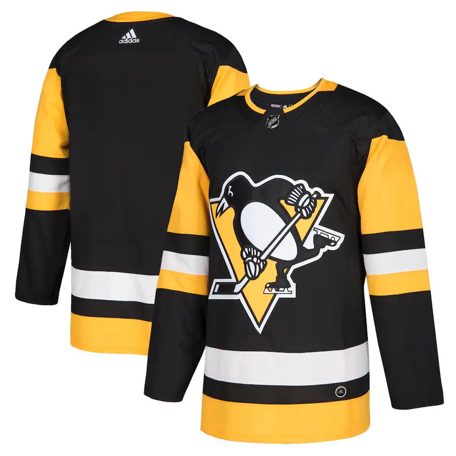 Men Pittsburgh Penguins adidas Black Home Authentic Blank NHL Jersey